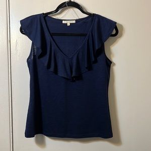 COPPER KEY NAVY BLUE BLOUSE TOP SIZE MEDIUM